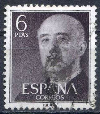 z vendido España 1955 1161 Sello º General Franco 6pts Timbre Espagne Spain Spagna Espana Spanje Spanien 